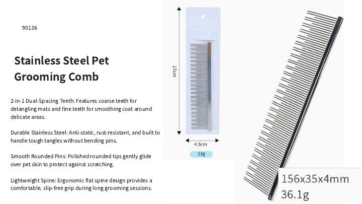 Stainless Steel Grooming Comb