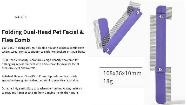Long Stainless Steel Grooming Comb