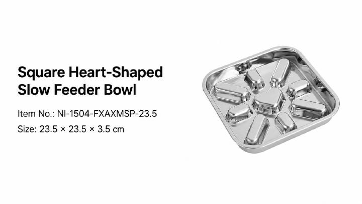 Square Heart-Shaped Slow Feeder Bowl