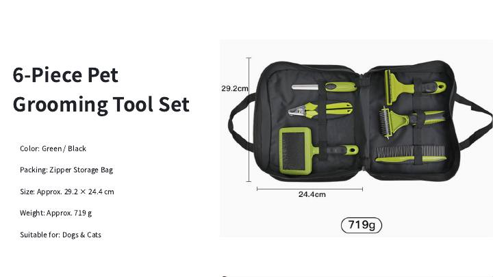 6-Piece Pet Grooming Tool Set