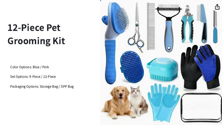 12-Piece Pet Grooming Kit
