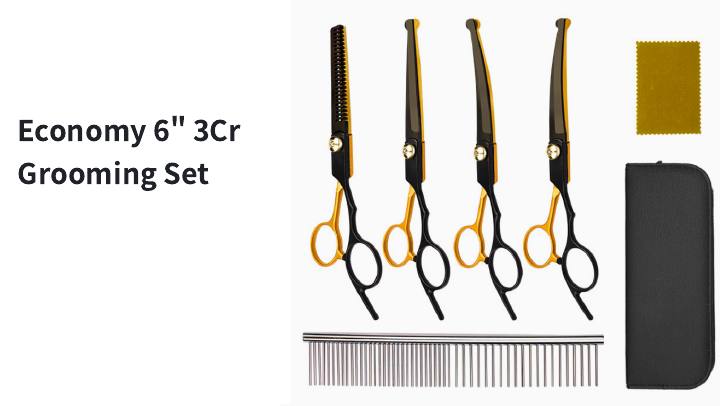 Economy 6-inch 3Cr Grooming Set - Black