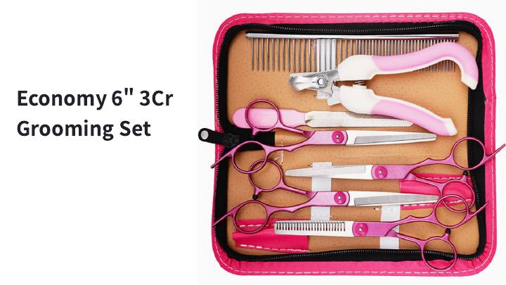 Economy 6-inch 3Cr Grooming Set - Pink