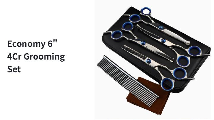Economy 6-inch 4Cr Grooming Set - Blue